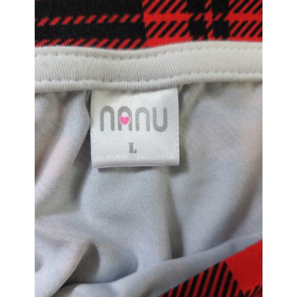 Red and Black Plaid Ombre Stretchy Long Sleeve Nightgown Size Large - Picture 3 of 7